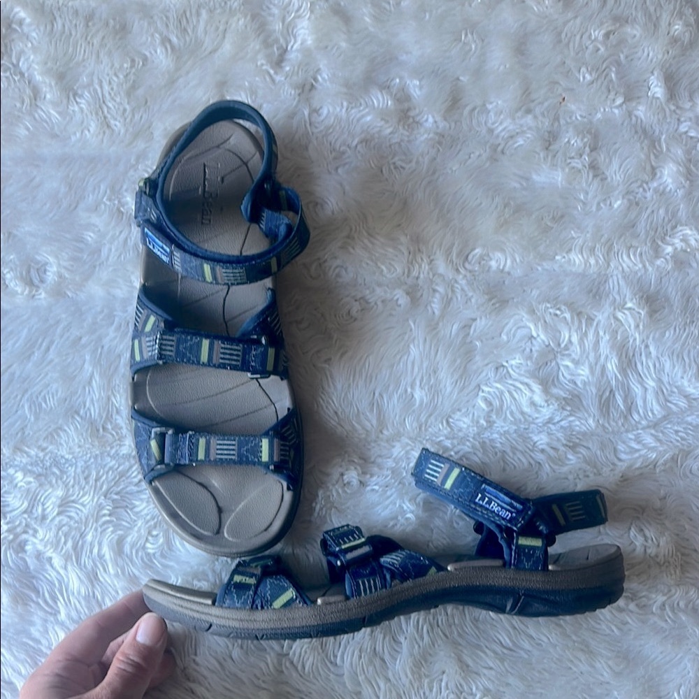 L.L.‎ Bean Blue and Green Outdoor Hiking Sandals Kids Size 5